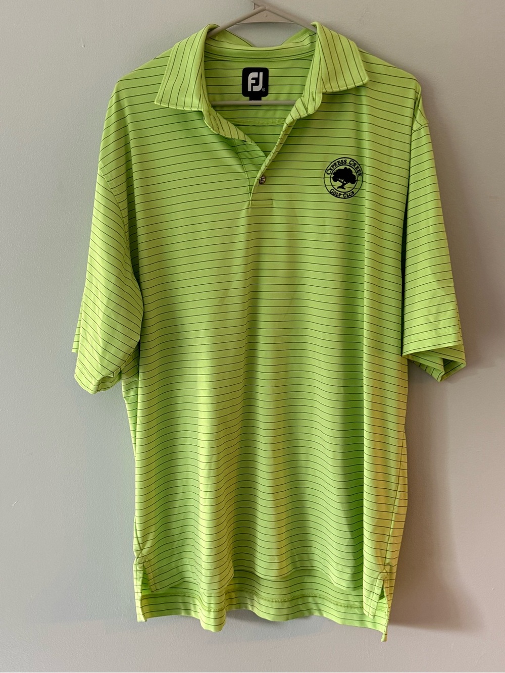 FootJoy Neon Lime Striped Golf Polo
